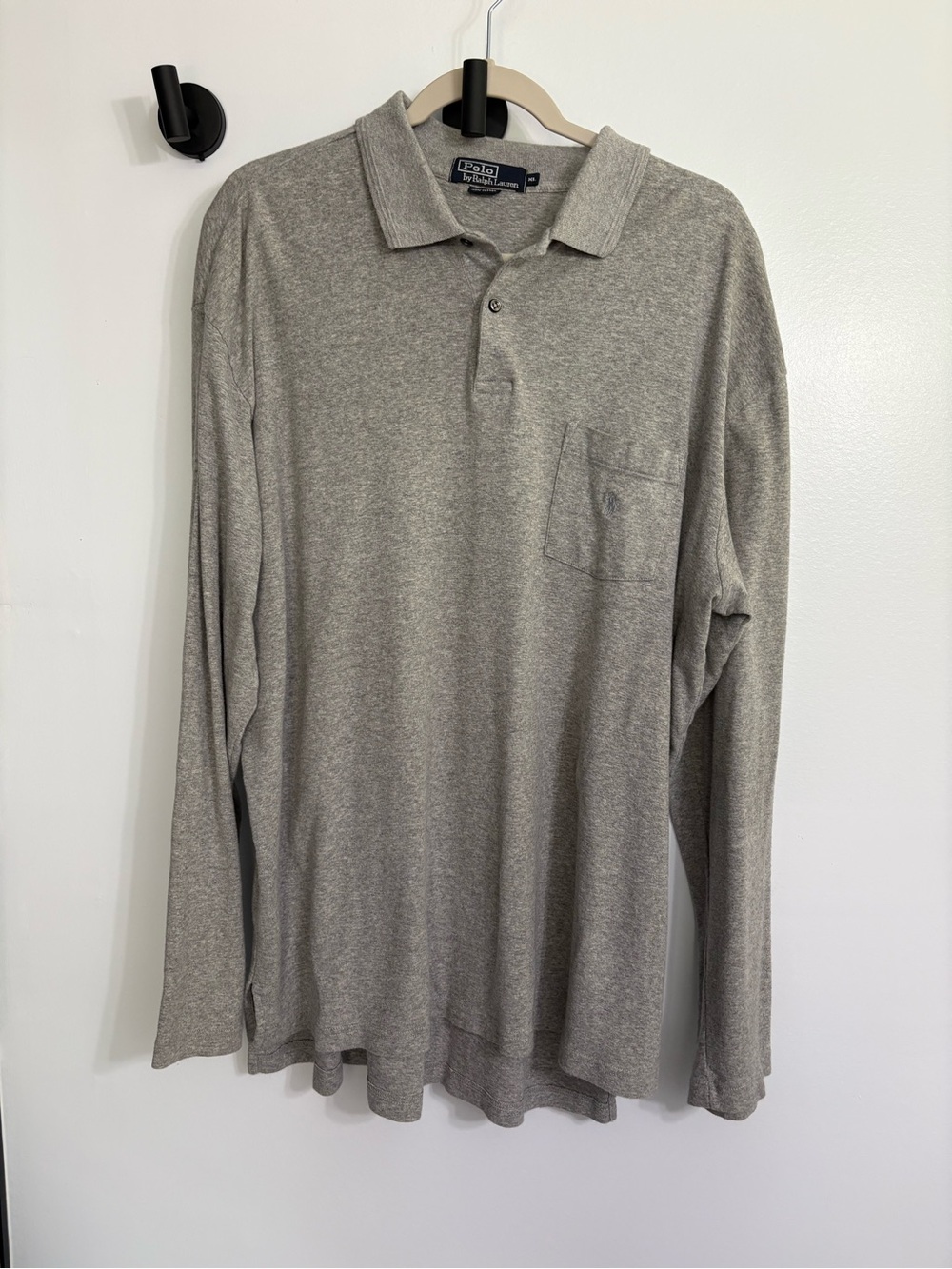 Classic Mens Long Sleeve Grey XL Polo Ralph Lauren Golf Work School Ruby Cotton